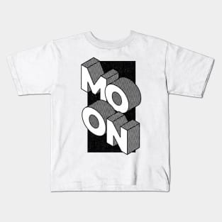 Moon - Retro 3D Typography T-Shirt | Expanse Collective Kids T-Shirt